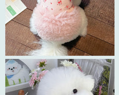 Pet Floral Tutu Dress – Mesh Layered Skirt for Small Dogs & Puppies