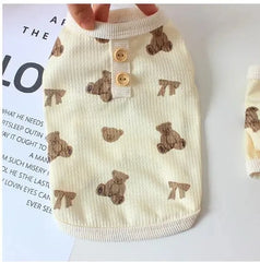 Bear Dog Jumpsuit 🐻 Breathable Summer Outfit for Puppies & Small Dogs