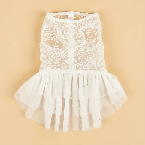 Summer Mesh Pet Dress 💐 Wedding & Party Outfit for Dogs & Cats