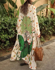 Peacock Kimono Beach Robe – Long Sleeve Swimsuit Cover-Up Cardigan