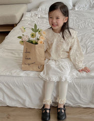 Baby and Girls Lace Trim Leggings Pants