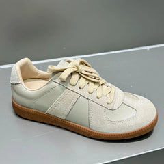 AUTUSPIN 17 Colors Women Training Sport Shoes Summer Autumn Fashion Sewing Ladies Lace-up Sneakers Contrast Casual Flats Female