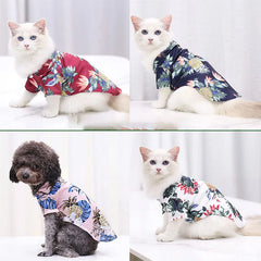 🌺 Hawaiian Style Dog Shirt – Summer Pet T-Shirt for Small & Medium Dogs  Description (Bullet Points):
