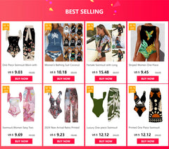 Retro Printed Push-Up One-Piece Swimsuit – Women’s 2025 Sexy Vintage Swimwear