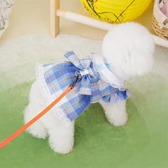 Plaid Summer Dog Dress 🎀 Lightweight Skirt Outfit for Small & Medium Dogs