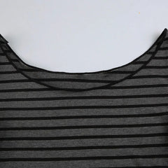 Women’s Japanese Stripe Long Sleeve Tee – Slim Off-Shoulder Y2K Top