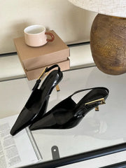 Aneikeh 2025 Summer New Band Women Pumps Shoes Fashion Shallow Slip On Slingback Sandals Thin High Heel Dress Sexy Pumps Shoes