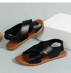2025 Women’s Summer Sandals – Flat Soft PU Leather Shoes