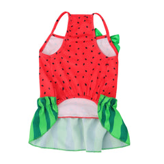 Summer Dog Dress with Bow 🍉 Cute Watermelon Skirt for Small Dogs & Cats 🐾  ✨ Description (Bullet Points)