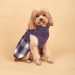 Plaid Dog Dress – Warm Bowknot Costume for Small Dogs & Cats