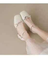 Pearl Heels – Elegant Ankle Strap Dress Shoes (2025)