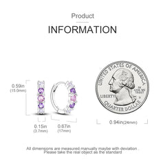 925 Silver Hoop Earrings for Women – Zircon Heart & Star Drops