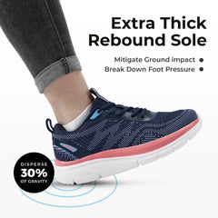 FitVille Women's Shoes Wide Width Walking Casual Shoes Thick Sole Lightweight Sneakers for Swollen Feet Relieve Toe Pain