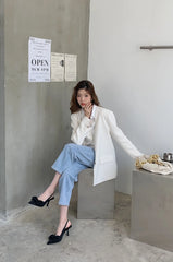 2024 Spring New Brand Woman Slingback Shoes Fashion Bowknot Ladies High Heels Elegant Pointed Toe Slip on Sandal Mules D110