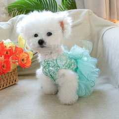 Green Fairy Pet Wedding Dress 💚 Mesh Tutu Princess Outfit for Dogs & Cats