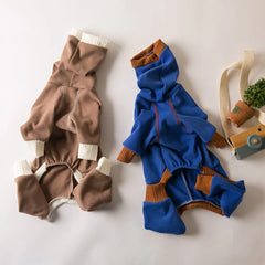 Warm Plush Dog Clothes – High Neck Four-Legged Winter Pet Outfit