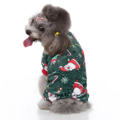 Christmas Winter Dog Pajamas – Warm Pet Clothes for Small Dogs & Cats