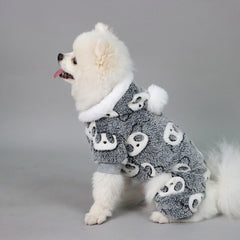 Panda Plush Dog Pajamas – Warm Fleece Winter Onesie for Small Dogs & Puppies