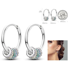 925 Silver Hoop Earrings for Women – Zircon Heart & Star Drops