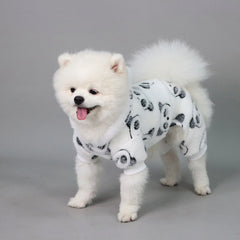 Plush Dog Pajamas – Cute Panda Fleece Onesie for Small Dogs Winter Warm Outfit