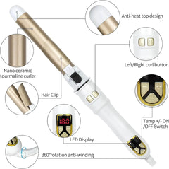 28mm Automatic Rotating Curling Wand for Big Waves & Inward Curls