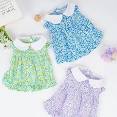 Floral Summer Dog Dress 🌸 Soft Breathable Outfit for Small Dogs & Cats
