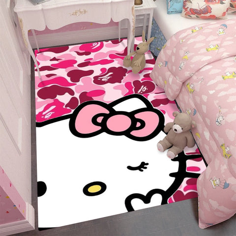 Hello Kitty Red Leopard Floor Rug – Cute Bedroom & Living Room Mat
