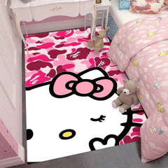 Hello Kitty Red Leopard Floor Rug – Cute Bedroom & Living Room Mat