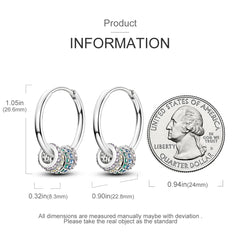 925 Silver Hoop Earrings for Women – Zircon Heart & Star Drops
