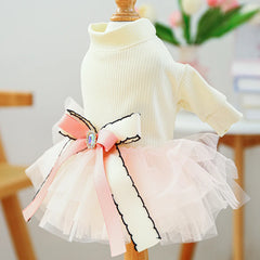 Fancy Bowtie Pet Dress – Luxury Summer Outfit for Dogs & Cats