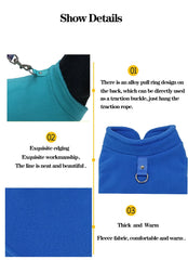 Warm Fleece Dog Jacket ❄️ Soft Winter Vest with D-Ring for Small Dogs & Cats