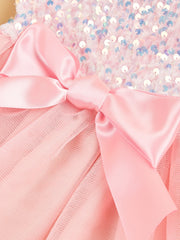 Sequin Princess Pet Dress 🎀 Tulle Bowknot Outfit for Dogs & Cats