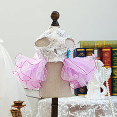 Purple Fairy Pet Wedding Dress 💜 Elegant Princess Outfit for Dogs & Cats