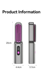 Portable USB Heated Hot Comb – Thermostatic Travel Hair Straightening Brush