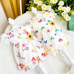 Princess Dog Dress 🍓 Cute Strawberry Summer Outfit for Small Dogs & Cats