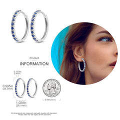 925 Silver Hoop Earrings for Women – Zircon Heart & Star Drops