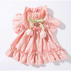 Tulip Pleated Summer Pet Dress 🌷 Princess Outfit for Small & Medium Dogs