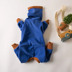 Plush High-Neck Dog Jumpsuit – Warm Four-Leg Winter Outfit for Small Pets