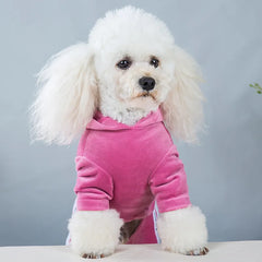 Soft Velvet Dog Clothes – Warm Winter Hoodie Jumpsuit for Small Dogs & Cats
