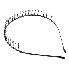 1/6PCS Metal Wavy Hair Bands – Unisex Black Head Hoop