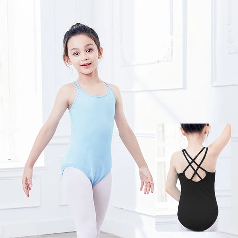 Girls Double Camisole Ballet Leotard – Spaghetti Strap Dance Bodysuit