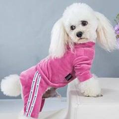 Soft Velvet Dog Clothes – Warm Winter Hoodie Jumpsuit for Small Dogs & Cats