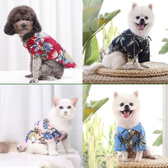 🌺 Hawaiian Style Dog Shirt – Summer Pet T-Shirt for Small & Medium Dogs  Description (Bullet Points):