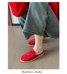 New 2025 Soft Bottom Tassel Lock Buckle High Top Loafers Women's round Toe Mid Heel Comfortable Leather Shoes Leisure Style