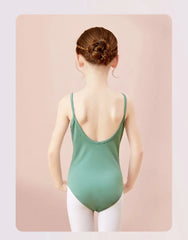 Girls Cotton Camisole Ballet Leotard – Sleeveless U-Back Bodysuit