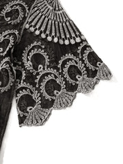 Summer Printed Midi Beach Dress – Women’s 3/4 Sleeve Tie-Up Swimsuit Cover-Up