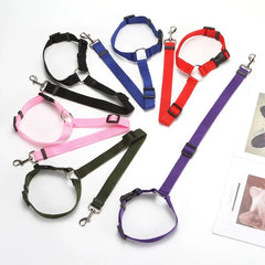 Two-in-One Pet Car Seat Belt – Adjustable Nylon Dog Leash