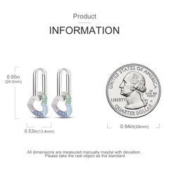 925 Silver Hoop Earrings for Women – Zircon Heart & Star Drops