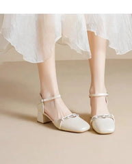 Pearl Heels – Elegant Ankle Strap Dress Shoes (2025)