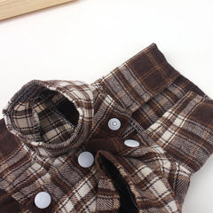 Summer Plaid Pet Shirt – Cotton Vest for Small Dogs